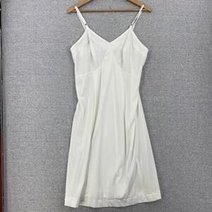 Sears Full Slip Womens 38 Tall White Anti Cling Doesnt Slip Nylon Adjustable